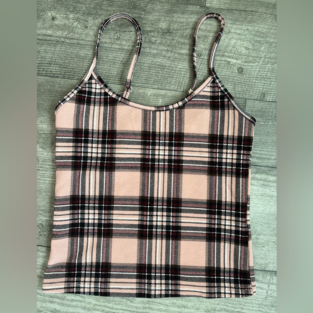 No Boundaries Plaid Tank Top